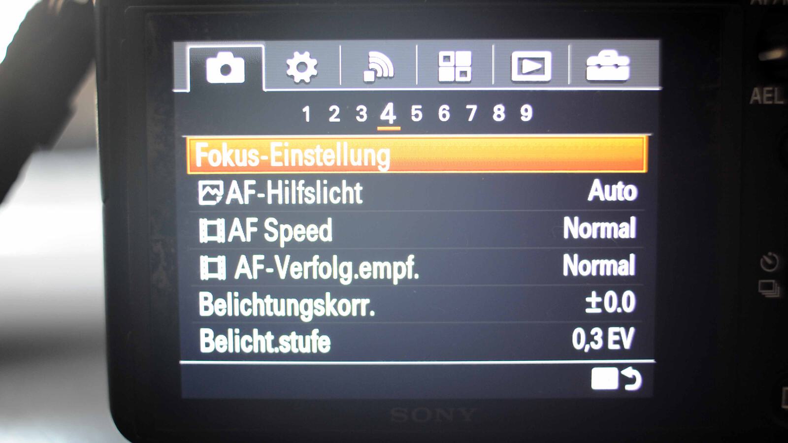 Sony Alpha Menue 2 4000