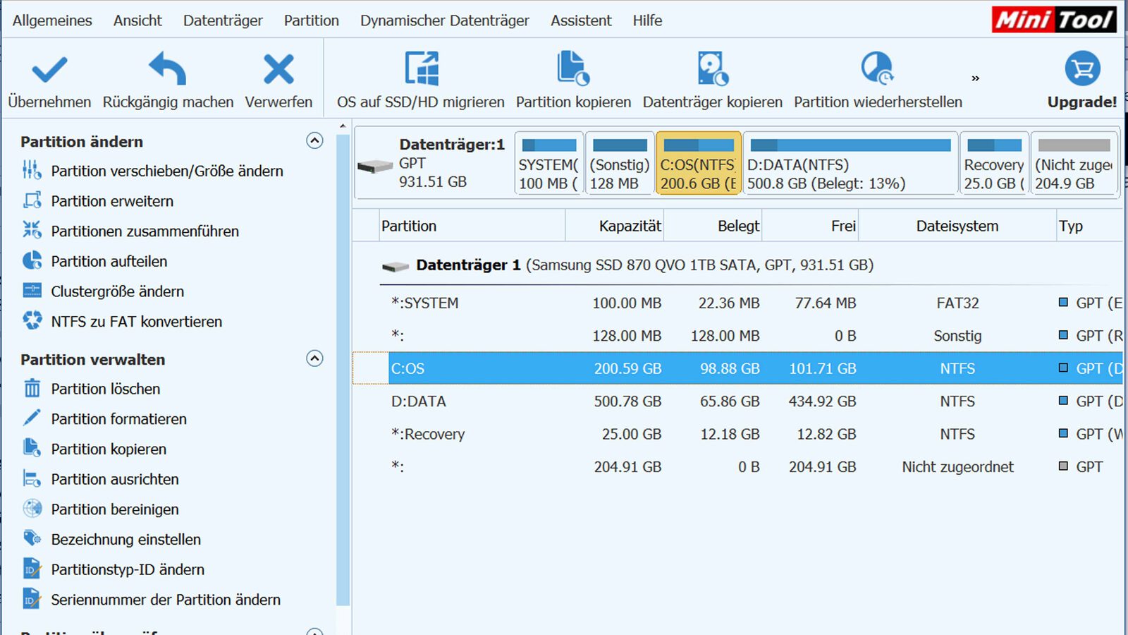Klonen Partition 4000